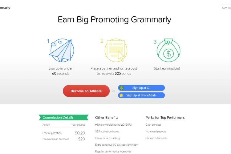 Get Grammarly premium for free through an affiliateprogram