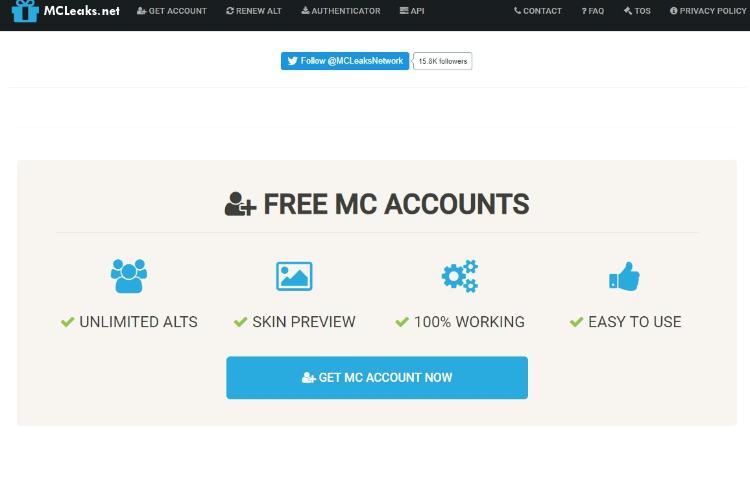 MCLeaks.net : Free MC Accounts