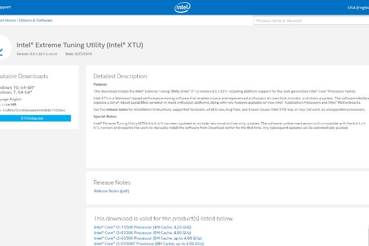 Intel Extreme Tuning Utility (Intel XTU)