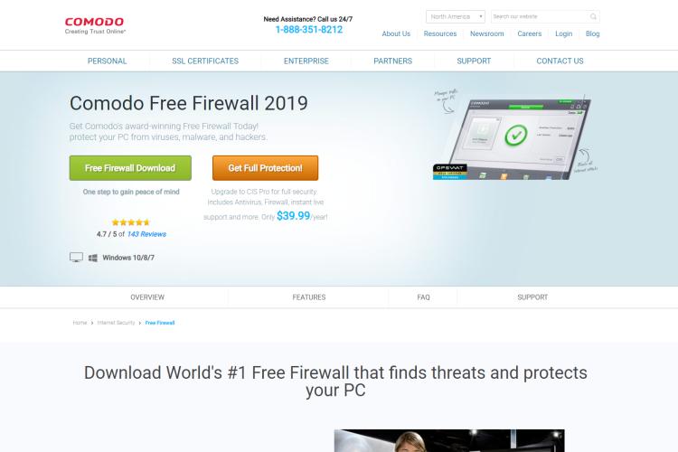 comodo free firewall windows 10